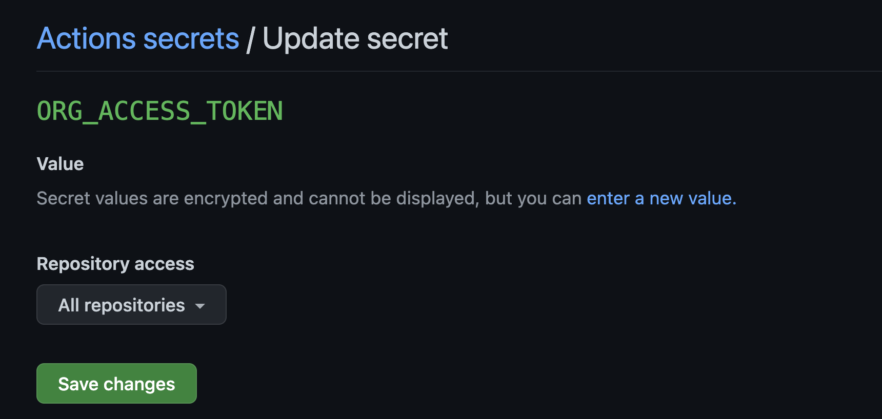 update secret